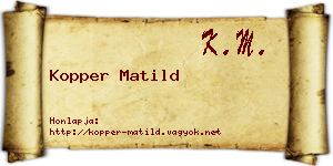 Kopper Matild névjegykártya