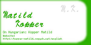 matild kopper business card